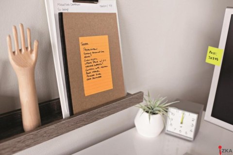 Bloczek samoprzylepny POST-IT_ Super Sticky w linie (4690-SS3BGK-EU), 101x152mm, 3x90 kart., paleta Bangkok