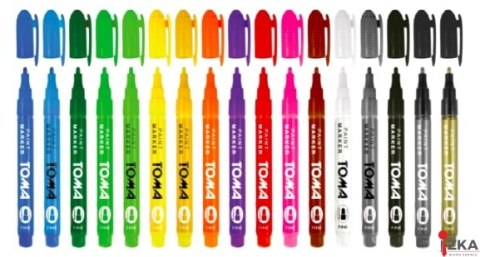 Marker olejowy,cienka fibrowa końcówka 1,5mm, niebieski TO-441 Toma