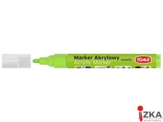 Marker akrylowy, fibrowa końcówka okrągła 2-5mm, zielony jasny metalic TO-402 Toma