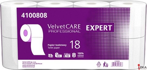 Papier toaletowy celuloza, 3 warstwy, biały, 18m - 150 listków (8szt) VELVET PROFESSIONAL Expert 4100837 Papier toaletowy celuloza, 3 warstwy, biały, 18m - 150 listków (8szt) VELVET PROFESSIONAL Expert 4100837
