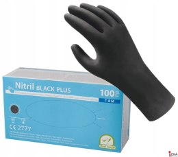 Rękawice medyczne nitrylowe czarne rozmiar M (100szt) 8%VAT