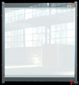 Ekran na biurko w systemie modułowym Nobo Premium Plus z przezroczystego PVC 750x820 mm 1915550