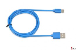 Kabel do transferu danych i zasilania USB 2w1 TYP C niebieski 1m (2A) Ibox IKUMTCB