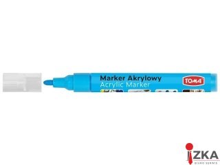 Marker akrylowy, fibrowa końcówka okragła 2-5mm, niebieski jasny TO-402 Toma