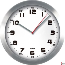 Zegar ścienny aluminiowy 29,5cm, srebrny z białą tarczą MPM E01.2483.7000