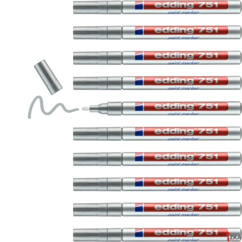 Marker lakierowy 1-2mm 751 srebrny EDDING końcowka okrągła