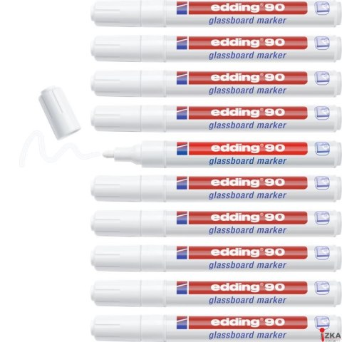 Marker EDDING do tablic szklanych biały 90/049/b ed suchościeralny