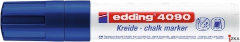 Marker kredowy ścięta końcówka 4 -15 mm kredowy niebieski Edding 4090/003/N