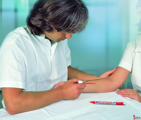 Marker do skóry 8020 czerwony 1mm EDDING