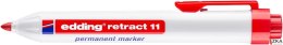 Marker permanentny automatyczny okrągła końcówka 1,5-3 mm czerwony Edding retract11/002/CZ