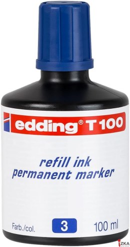Tusz do markerów permanentnych 100 ml niebieski Edding T100/003/N