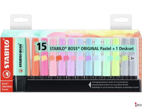 Zakreślacz STABILO BOSS Pastel podstawka 15 szt 7015-02-5