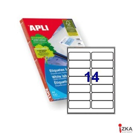 Etykiety 02409 64x33.9mm 24et./ark. zaokrąglone (100 arkuszy) APLI A4