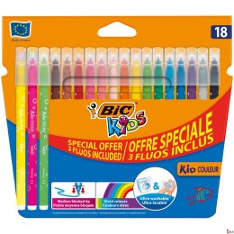 Flamastry BIC Kids Kid Couleur Fluo 18szt, 937511