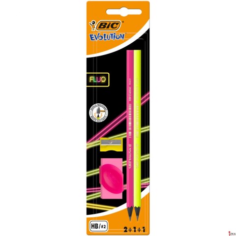 Zestaw Ołówek bez gumki 4 szt. mix Evolution Fluo 650 HB Blister BIC 940758