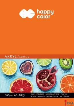 Blok do akrylu Art., A5, 10 ark, 360g, Happy Color HA 7836 1520-A10