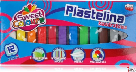 Plastelina 12 kolorów kwadratowa Sweet Colours 91635 KOMA-PLAST
