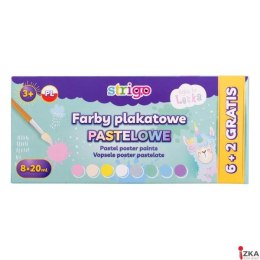 Farby plakatowe pastelowe LENKA 8 kolorów SSC147