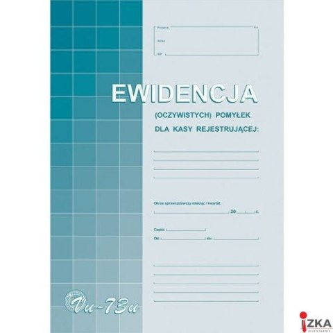 Vu73-u Ewid.(oczyw)pomyłek z kasy rej.A4 Michalczyk i Prokop