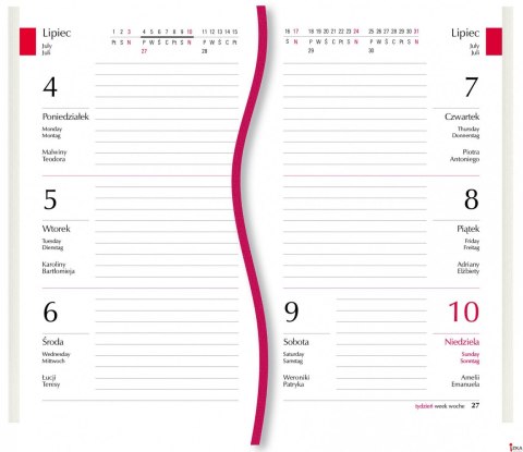 Terminarz Koliber 75x130mm 2026 - morski Michalczyk i Prokop T-320-05 KALENDARZ tydzień na 2 stronach
