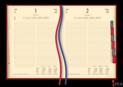 Terminarz Stacjonarny A4 2026 - granatowy Michalczyk i Prokop T-229V-G kalendarz tygodniowy + strona na notatki