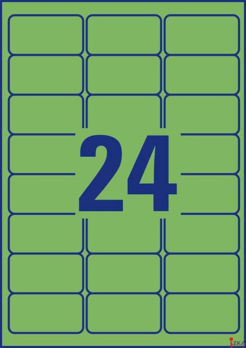 Etykiety zielone L6033-20 63,5 x 33,9 20 ark. usuwalne, Avery Zweckform