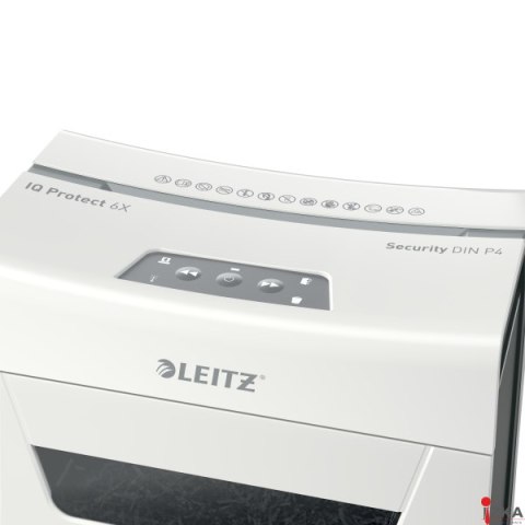 Niszczarka Leitz IQ Protect 6, P4, 6 kartek, 10 l kosz 80900000 Niszczarka Leitz IQ Protect 6, P4, 6 kartek, 10 l kosz 80900000