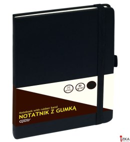 Notatnik GRAND z gumką A5/80 kartek, 80g/kratka, okładka czarna, 150-1381