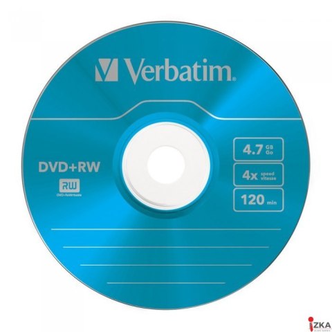 Płyta DVD+RW VERBATIM SLIM Color 4.7GB x4 (5szt.) 43297