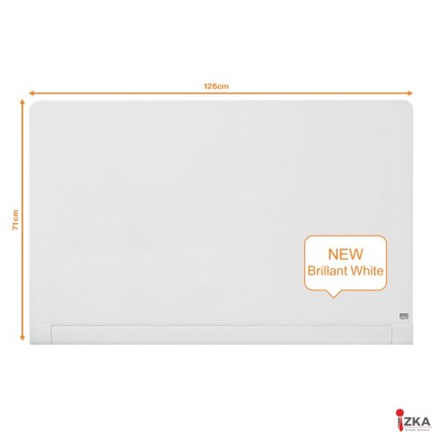 Szklana tablica Nobo Impression Pro z zaokrąglonymi rogami 1260x710mm, lśniąca biel