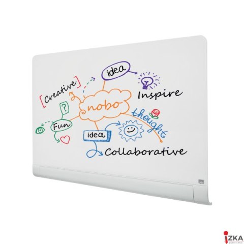 Szklana tablica Nobo Impression Pro z zaokrąglonymi rogami 1260x710mm, lśniąca biel