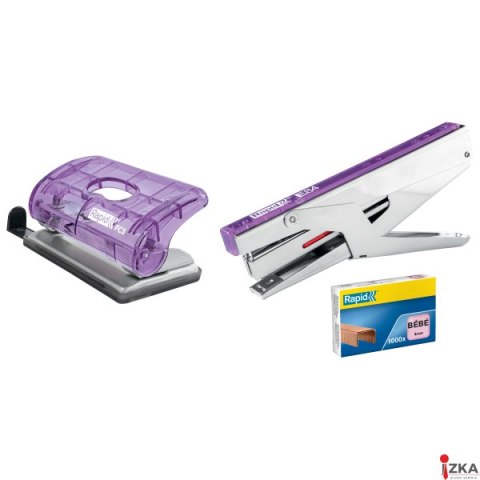 Dziurkacz mini Rapid ColourBreeze FC5, 10 kartek, 5 lat gwarancji, lawendowy 5001534