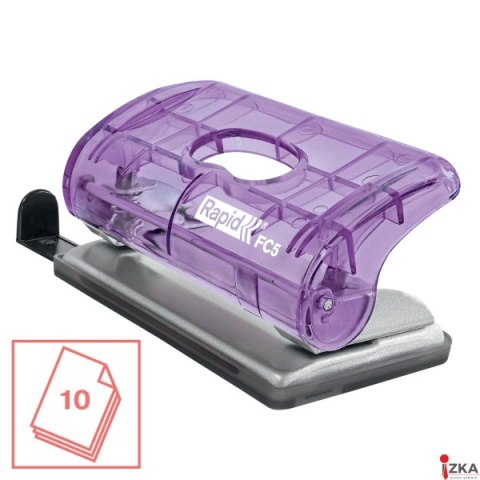 Dziurkacz mini Rapid ColourBreeze FC5, 10 kartek, 5 lat gwarancji, lawendowy 5001534