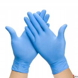 Rękawice nitrylowe L (100) niebieskie bezpudrowe 8%VAT