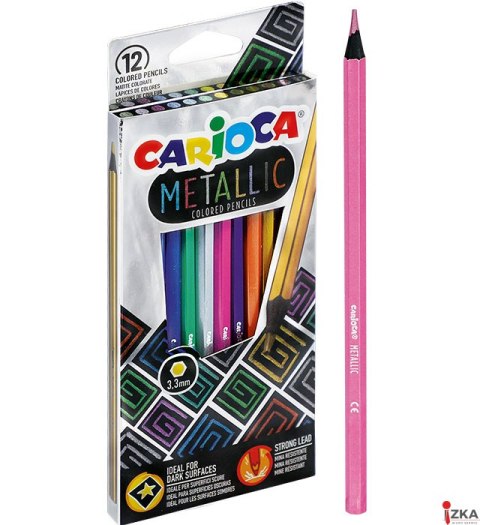 Kredki CARIOKA ołówkowe metaliczne 12 kolorów (43164) 170-2567