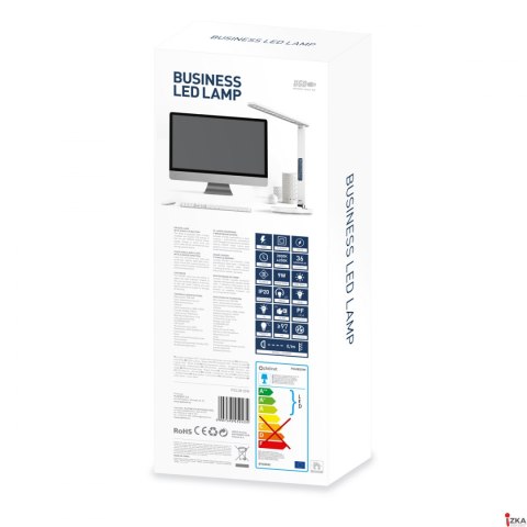Lampka biurkowa biała led Platinet 13W PDL081DW z zegarem, budzikiem i termometrem