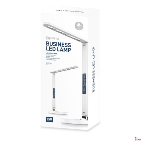 Lampka biurkowa biała led Platinet 13W PDL081DW z zegarem, budzikiem i termometrem