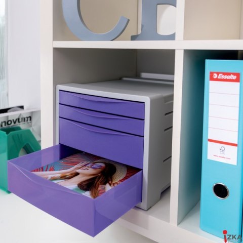 Pojemnik z szufladami Esselte ColourBreeze, lawendowy 628458