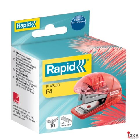Zszywacz mini Rapid ColourBreeze F4, 10 kartek, 5 lat gwarancji, niebieski 5001327
