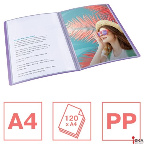 Album ofertowy Esselte ColourBreeze, z 60 koszulkami, lawendowy 628444 Esselte
