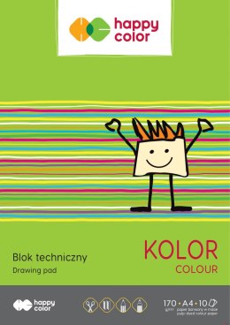 Blok techniczny kolorowy A4, 170g, 10 ark, Happy Color HA 3550 2030-09