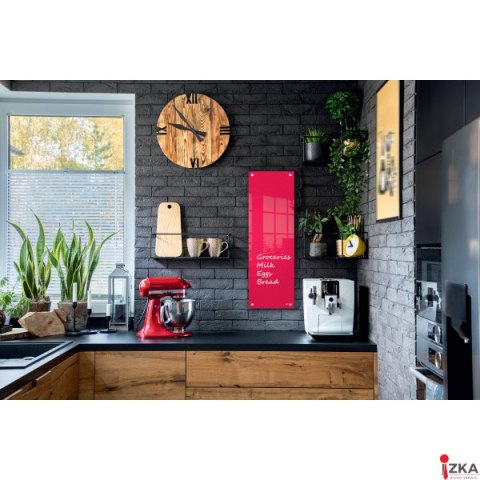 Mała podłużna szklana tablica suchościeralna Nobo Home 300x900mm, czerowna 1915606 Mała podłużna szklana tablica suchościeralna Nobo Home 300x900mm, czerowna 1915606