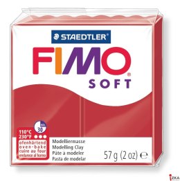 Kostka FIMO soft 57g, czerwień świąteczna - edycja limitowana, masa termoutwardzalna, Staedtler S 8020-2P