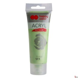 Farba akrylowa 75ml, limonka metalik, Happy Color HA 7370 0075-511