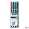 Foliopis Lumocolor, S, wodoodporny, zestaw 4 kol. (2, 3, 5, 9) w etui box, Staedtler S 313 WP4