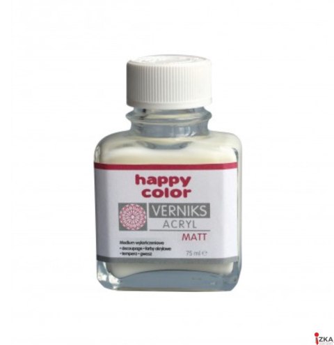 Werniks akrylowy MATT, 75 ml, przezroczysty, Happy Color HA 7380 0075-MA