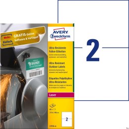 Etykiety polietylenowe ultra resistant, A4, 40 ark./op., 210x148mm, AVERY ZWECKFORM, L7916-40