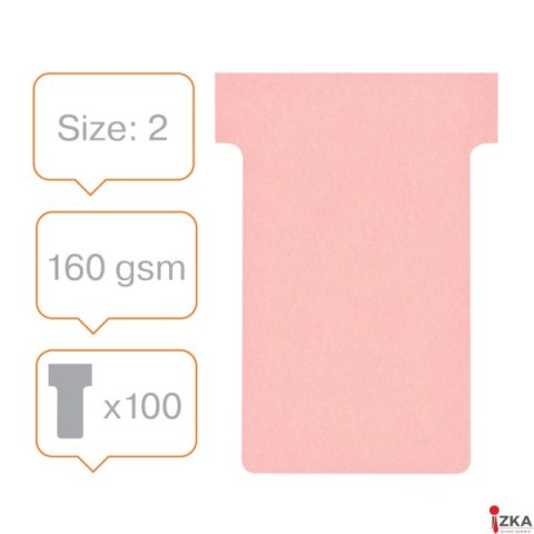 Karteczki T-Card Nobo, rozmiar 2, różowe 100 szt. 2002008