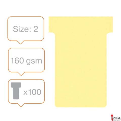 Karteczki T-Card Nobo, rozmiar 2, żółte 100 szt. 2002004