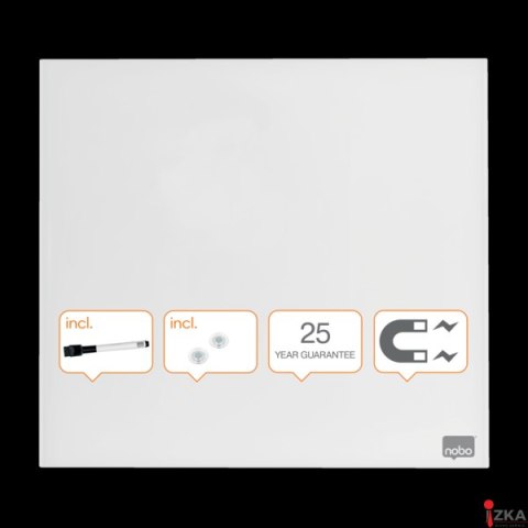 Tablica szklana NOBO Diamond Glass biała 300x300 1903956